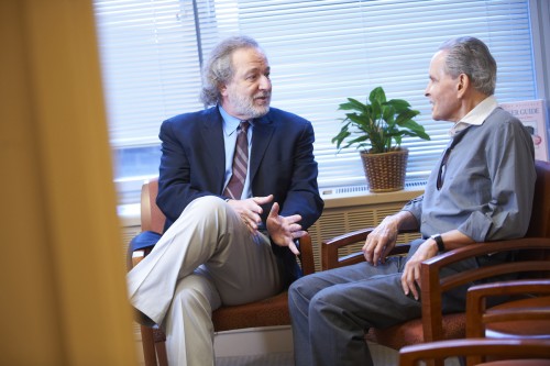 William Breitbart (left), Chair of the Department of Psychiatry and Behavioral Sciences, leads a group dedicated to clinical care, teaching, and research into the psychological aspects of cancer. 